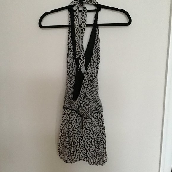 Reiss Mixed Black and White Pattern Halter Romper - Picture 7 of 10